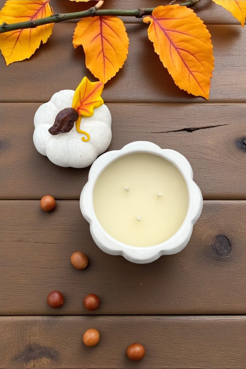 Bougie citrouille blanche ambrée